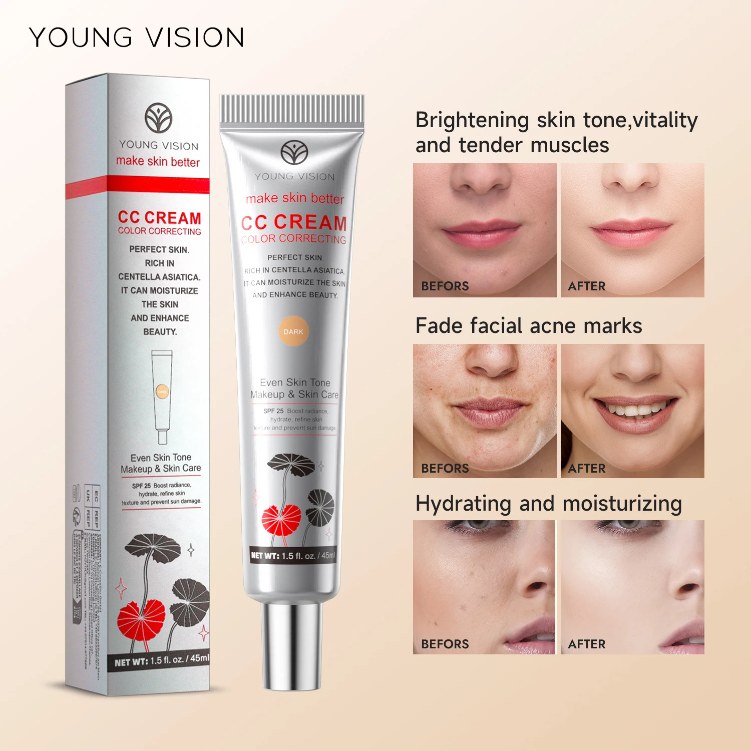 Young Vision Cc Cream Concealer For Natural Nude Sunscreen Look_voghion.com