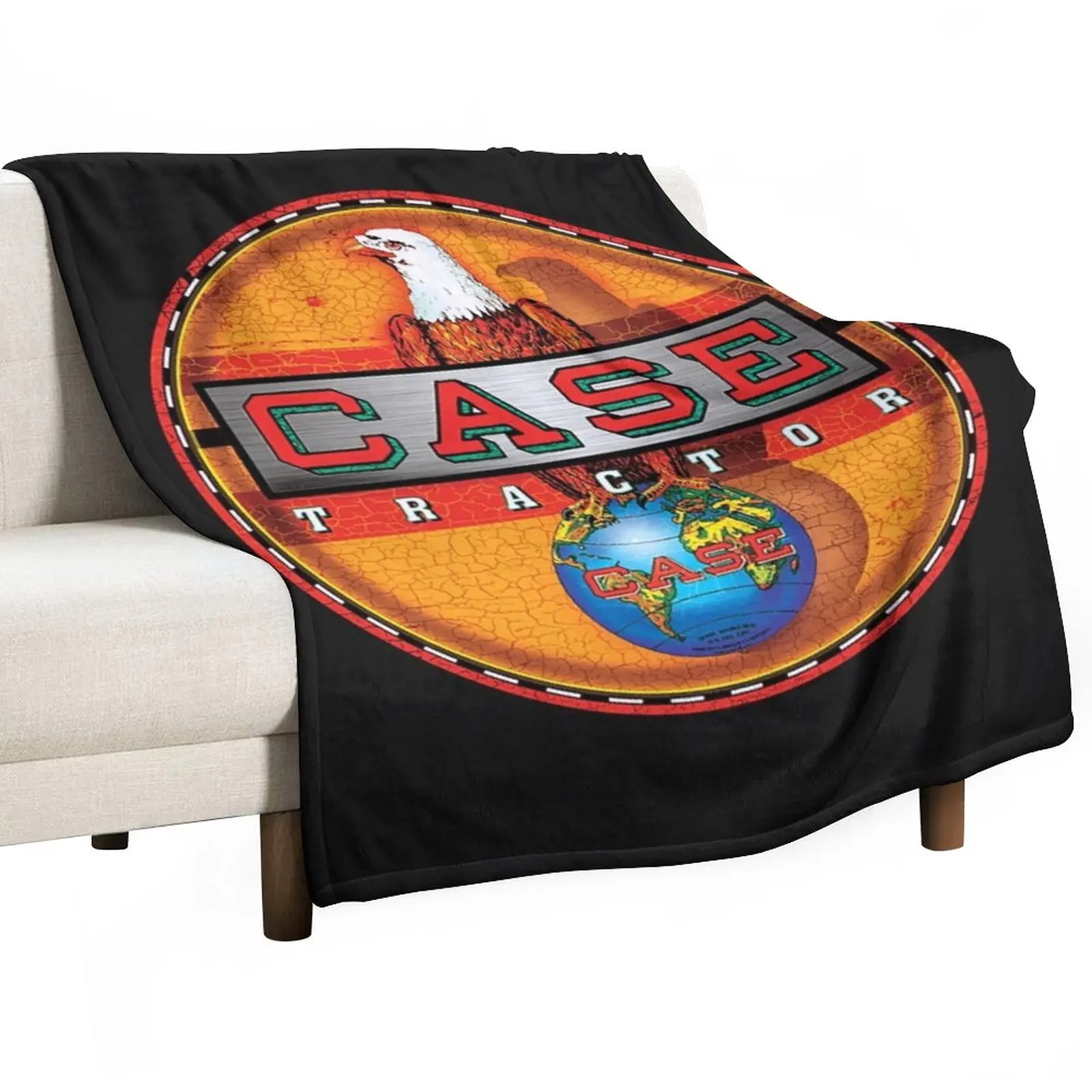 

Case T-ShirtCase Tractor Throw Blanket Decorative Bed Blankets Fluffy Soft Blankets Beach Blanket