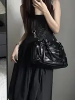 JIAERDI Vintage noir sacs à bandoulière sac à main femmes haute rue poche Chic Y2k sac à main femme Harajuku décontracté sacs à bandoulière 2025 4