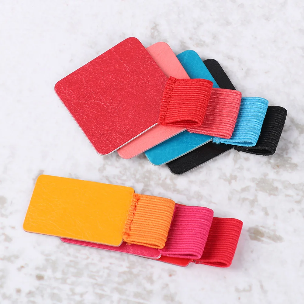 Pen holder 4Pcs/Set Leather Pen Clips Self-adhesive Portable Multicolor Pencil Elastic Loop Office Stationery Notebook Accessory pen and brush holder pen loop pen clip