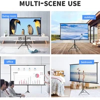 VEIDADZ Projector Screen With Stand Metal Grey Anti-Light 60 84 100 120 inch For Home Theater Outdoor Bracket Projection Screen - Image 6