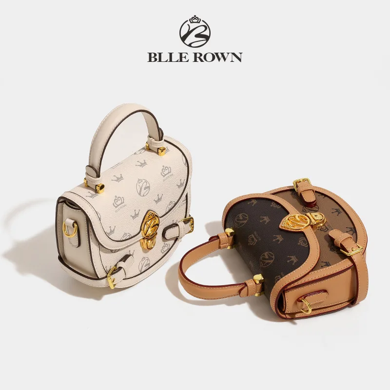 2023 New Fashion Retro Classic White Brown Handheld Saddle Bag Women's One  Shoulder Crossbody Bags - AliExpress