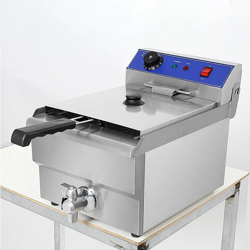 13L Single Electric Fryer Stainless Steel french fries fried chicken Deep Fryer 220v 3250w Frying Machine