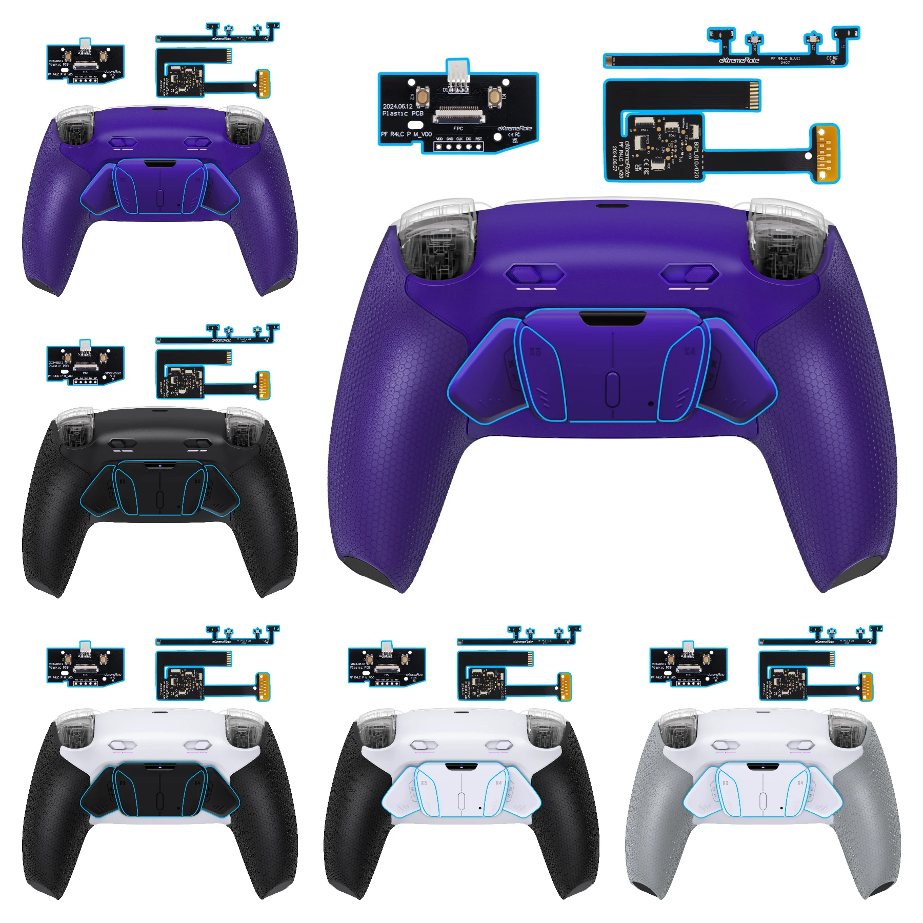 Enhanced Back Button Kit with Clicky Trigger Stops & Rubberized Grip