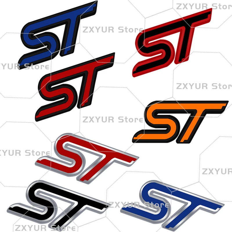 Metal St Emblem Car Sticker Letter Badge Decal Body Rear End Trunk Decor Per Ford Fiesta Mondeo Focus Puma S-Max Mk2 Mk3 Mk4