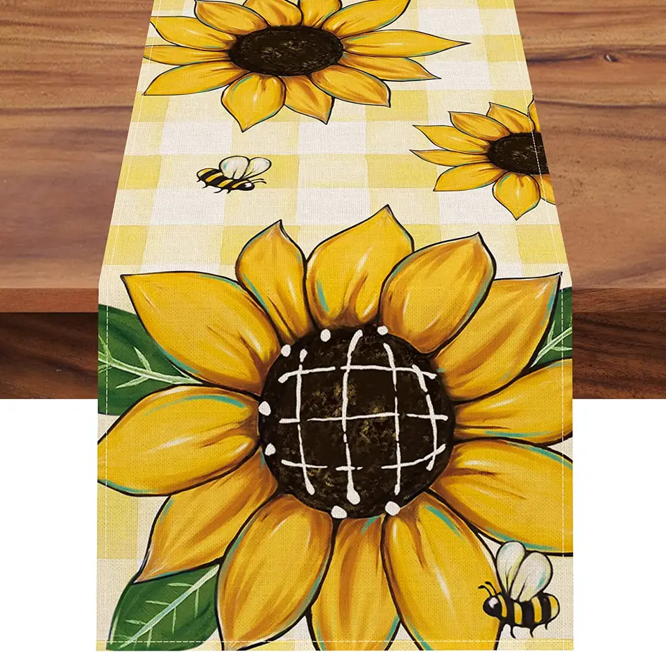 Buffalo Plaid Yellow School Bus Decoration Linen Table Runner Kitchen  Dining Table And Home Party Decor Washable Table Runners - Table Runner -  AliExpress