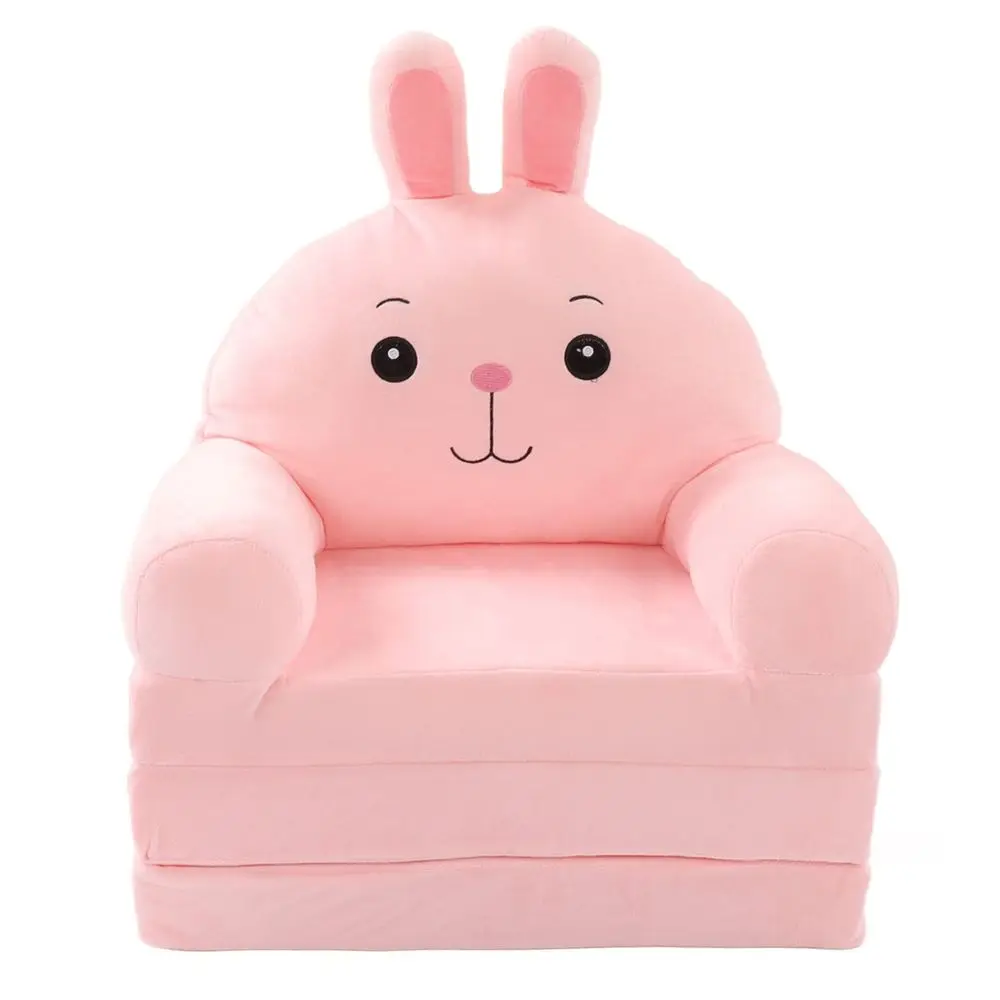Sof Infantil Plegable, Cute Cartoon Nios Sof, Respaldo Silln 2 en 1, Divertido Dibujo Animado, Adecuado para Saln, Estudio, Dor