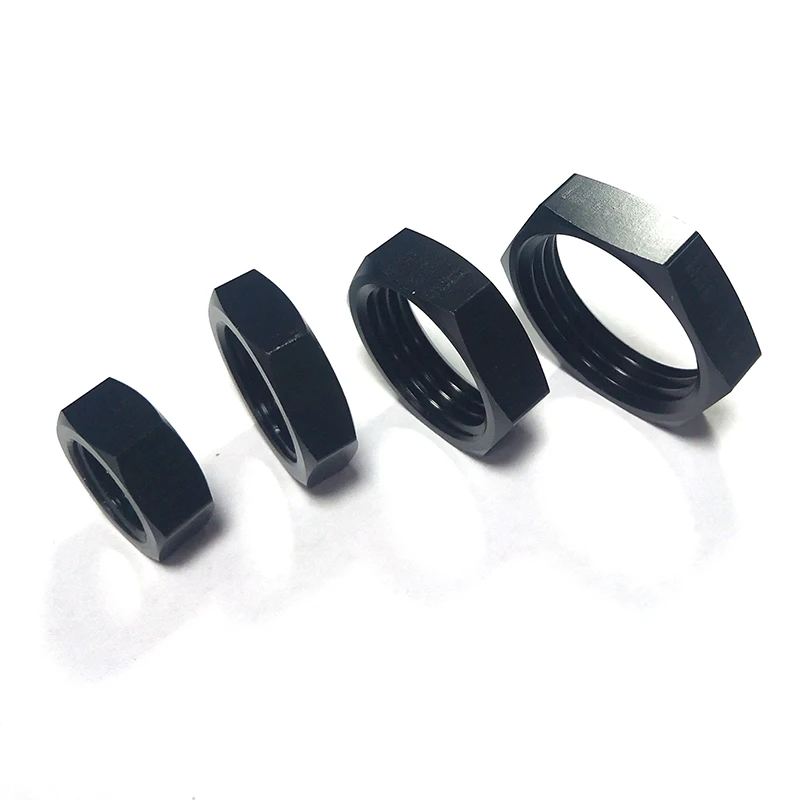 6AN 8AN 10AN 12 AN AN6 Bulkhead Locking Nut Fitting aluminum Black aluminum fitting