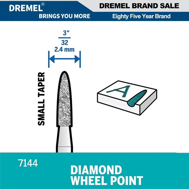 Dremel 7144 Diamond Wheel Points Engraving Carving Bit With 4.4mm Bits for Engraving, Carving and Cutting