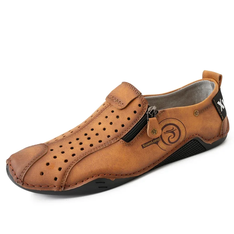 

Men Casual Shoes Leather Outdoor Walking Shoes Fashion Male Leisure Vacation Soft Driving Shoes Sneakers Breathable Men's Shoes