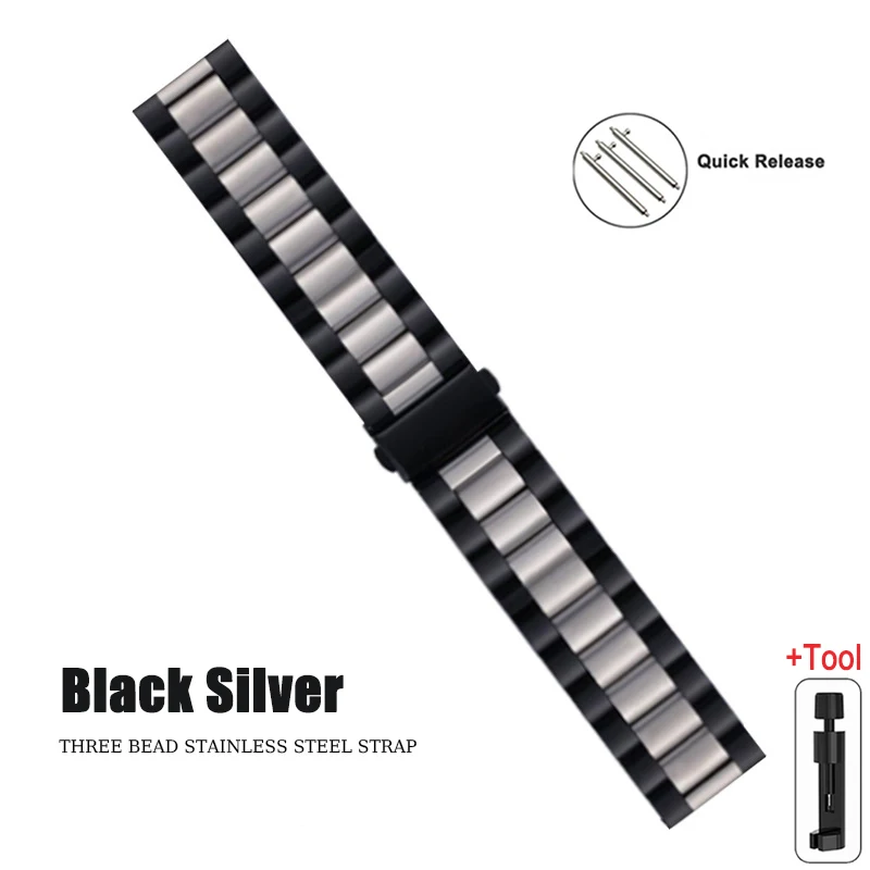 Stainless Steel Metal Watch Band, 20mm & 22mm