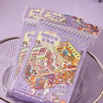 Kawaii 3D Pocket Cabin Scene Sticker Book 1
