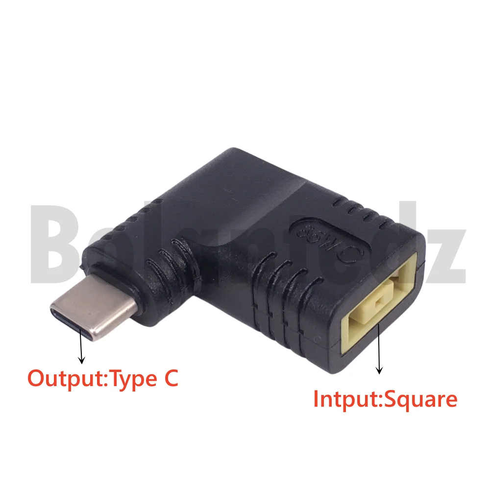 65W USB Type C PD Fast Charging Cable for Lenovo Laptop Charger Dc Square Plug to Type C PD Adapter Converter for MacBook POCO