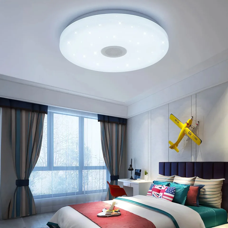 RGB Ceiling Lamps Smart Ceiling Modern Lighting AC 220V Music Remote Application Control Bluetooth Speaker Indoor Decor