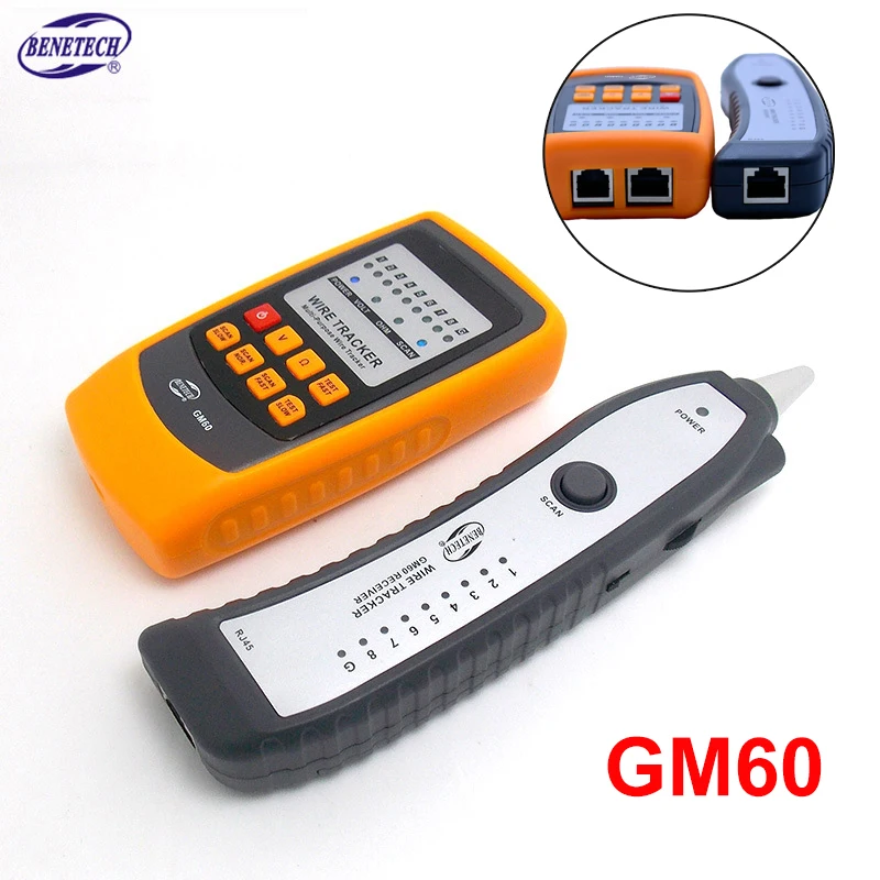 

BENETECH GM60 RJ45 RJ11 Telephone Wire Tracker Network Cable Tool Kit Tester Detector Line Finder Circuit Breaker Finders Tools