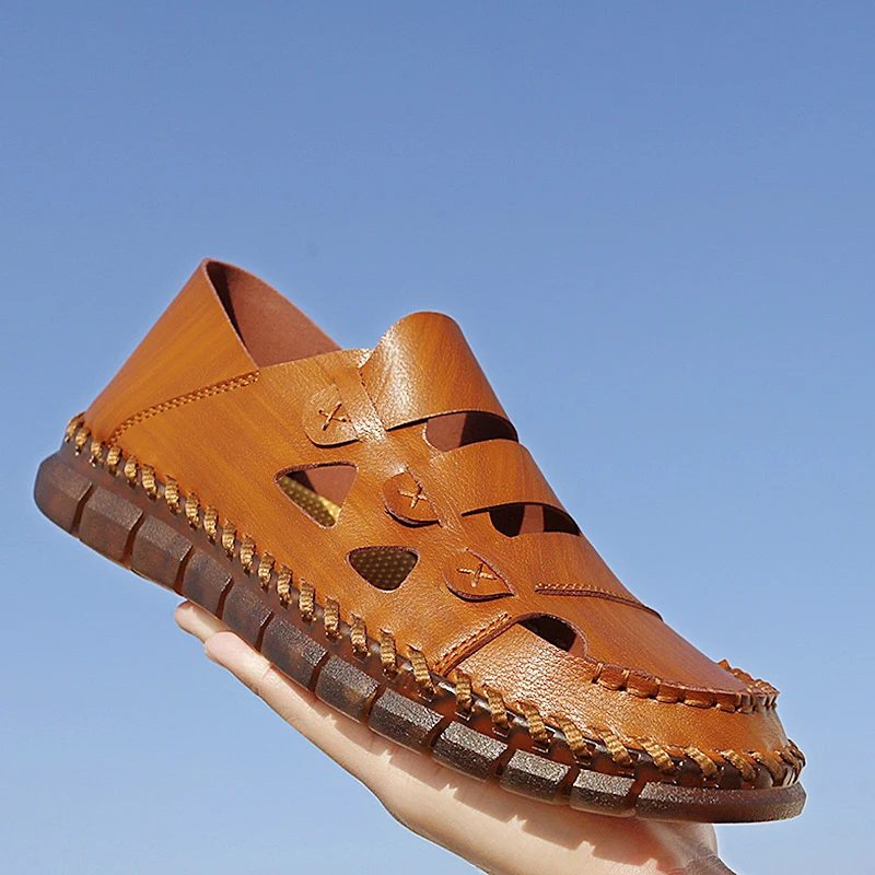 

38-47 Summer Men Sandals Outdoor Luxury Designer Shoes Wading Beach Shoes Casual Hand Sewn Sandals Boy Man Shoes Free Shipping