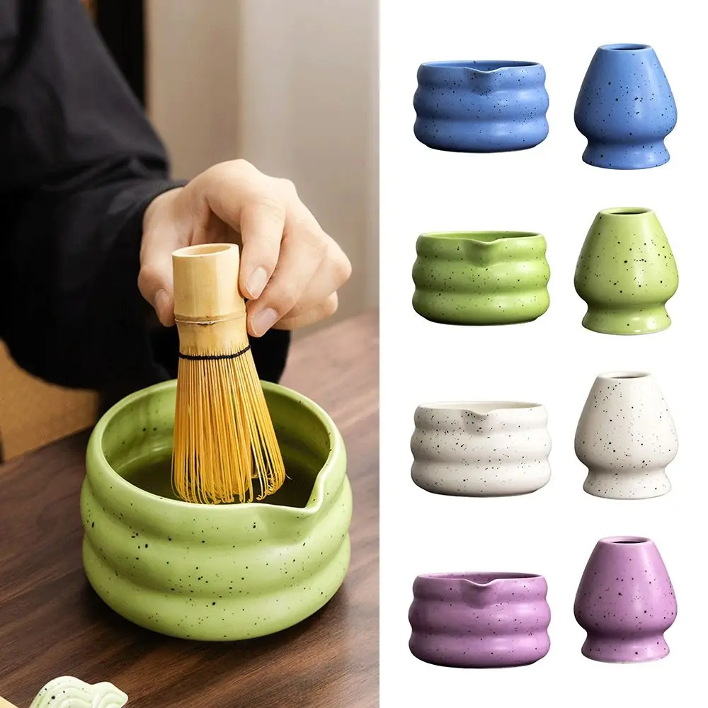 Ceramic Matcha Bowl Smooth Large Capacity Tea Salad Soup Bowl High Temperature Resistant Sand Dot Green Tea Maker Cup