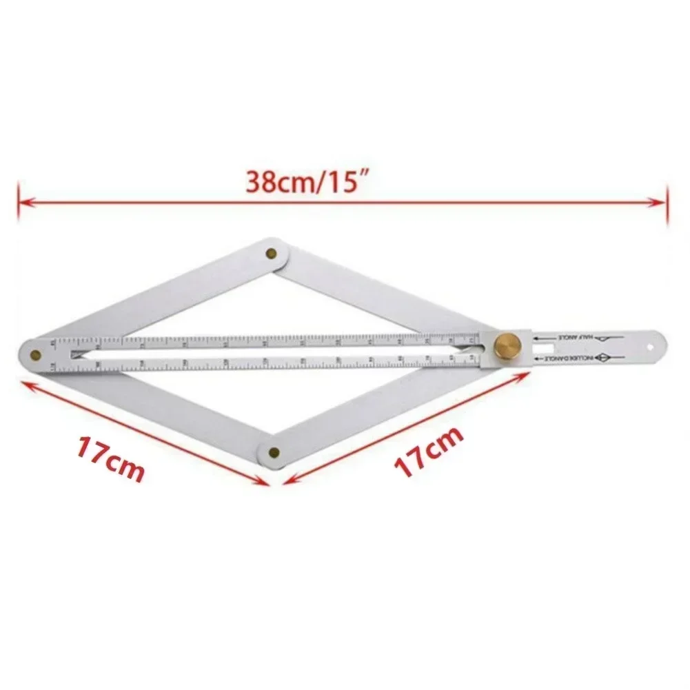 각도기 사각 각도기 실버 스테인레스 스틸 도구 1 Pc 17.1cm 측정 다중 각도 코너 각도 측정기