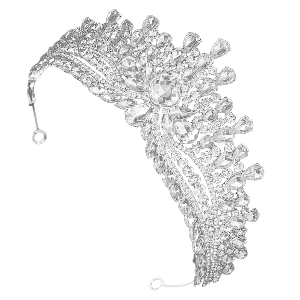 

Tiara Bridal Rhinestone Crown Bride for Wedding Women Baroque Headband Headgear