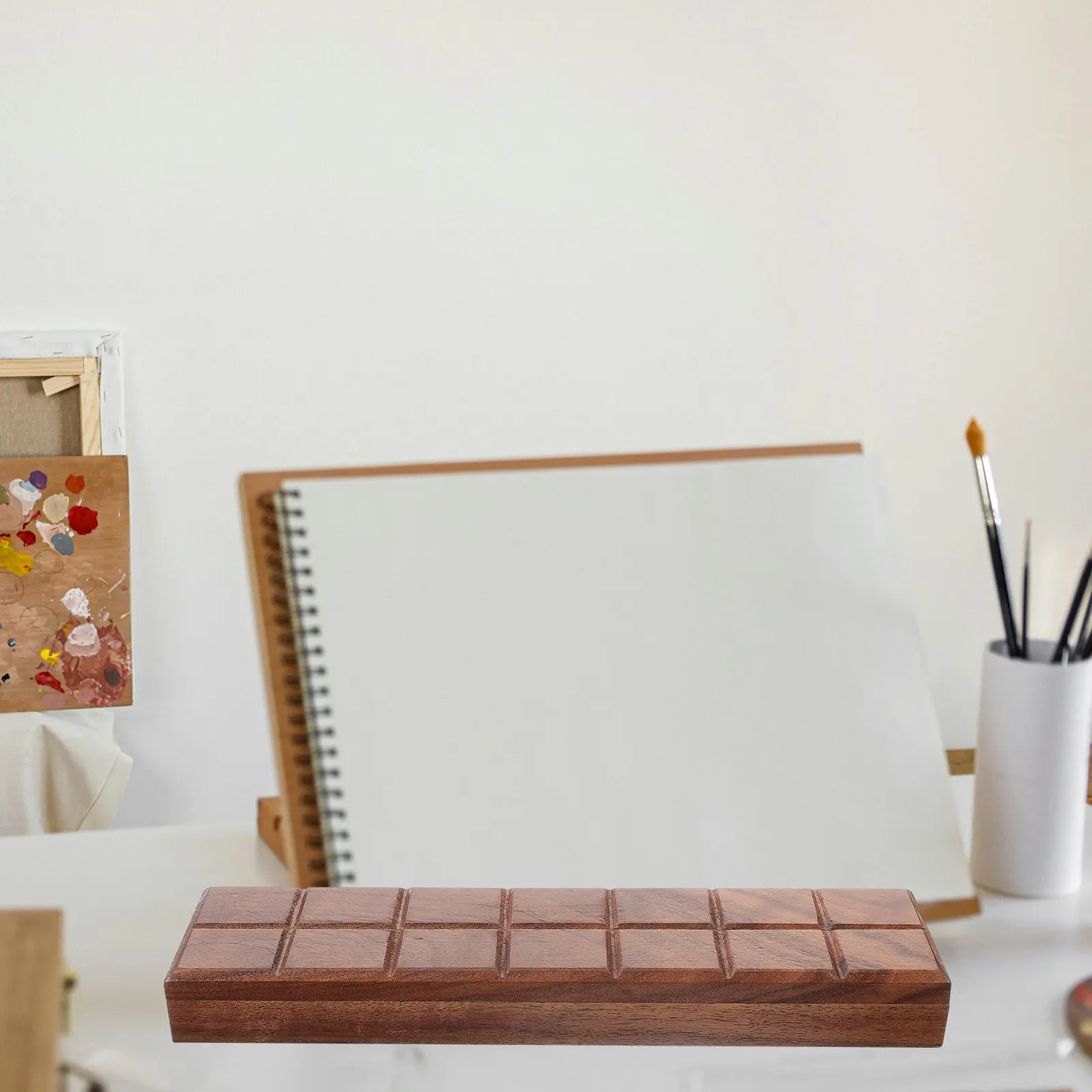 플라스틱 수채화 혼합 상자 목재 소재 가볍고 청소가 용이한 휴대용 빈 안료 홀더 페인팅 컬러 혼합 상자 페인트