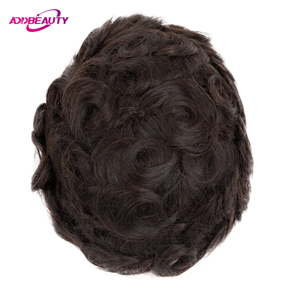 Male Prosthetic Hair Swiss Lace & PU Men Toupee Human Hair 100% Real Human Hair Wigs Breathable Hair Replacement Natural Grey