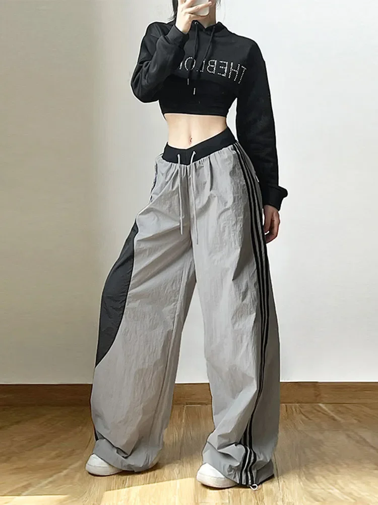

Y2K женская уличная одежда Techwear карго корейские парашютные тренировочные брюки технологичные спортивные брюки оверсайз с широкими штанинами джоггеры одежда
