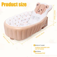 PVC Inflatable อ่างอาบน้ําเด็กไม่ลื่นเด็กวัยหัดเดิน Bath Tub นุ่มสบาย Travel อ่างล้างหน้า Ergonomic Baby Bath Tub สําหรับทารกแรกเกิด 6