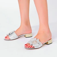 New Ladies Rhinestone Clutch Flat Heel Diamond Evening Shoes and Bag suit Rhinestone Flat plus size Stone Slippers Size 34-44 1