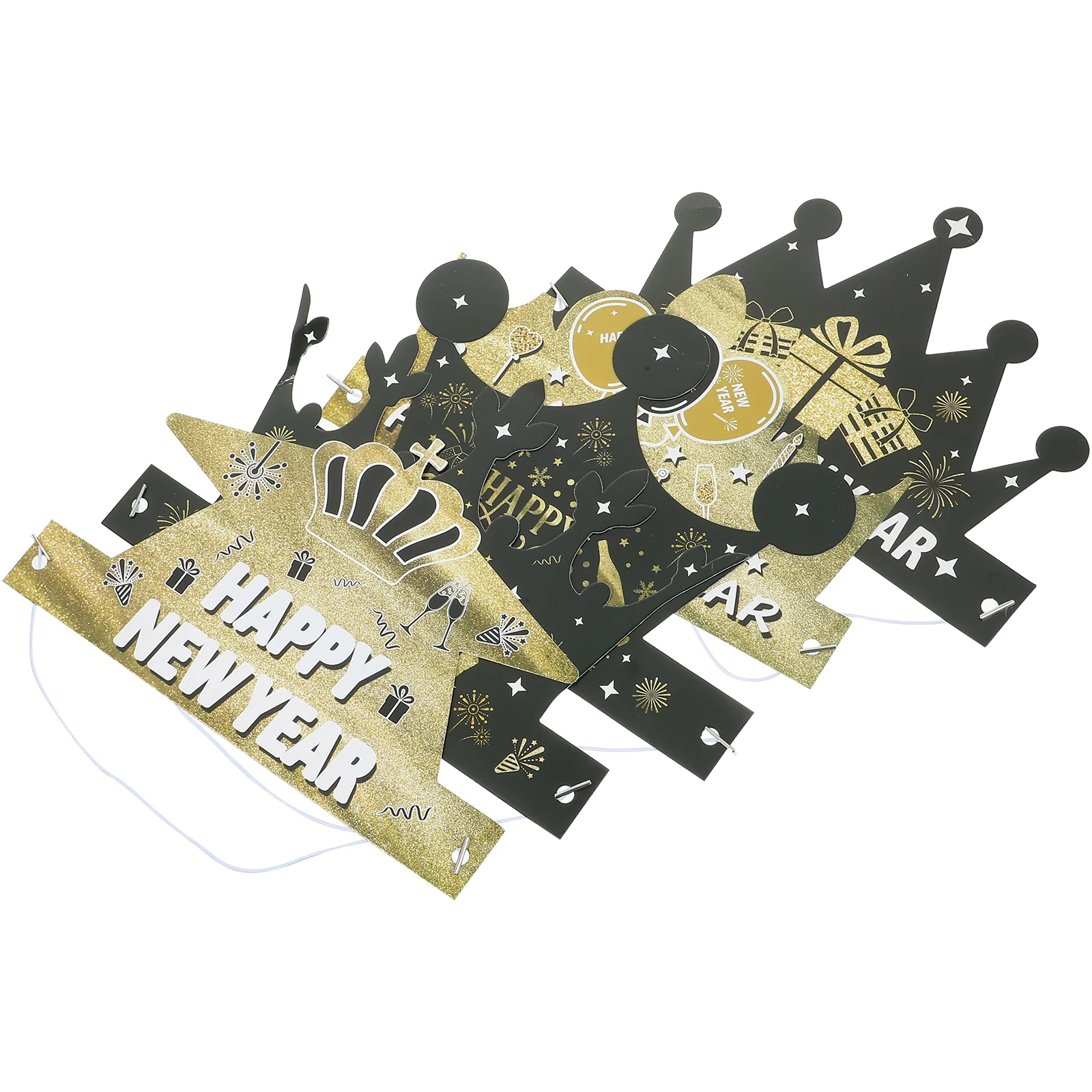 

6 Pcs 2024 New Year Paper Hats Party Supplies Nativity Ornament Prop for Adults Eve Themed
