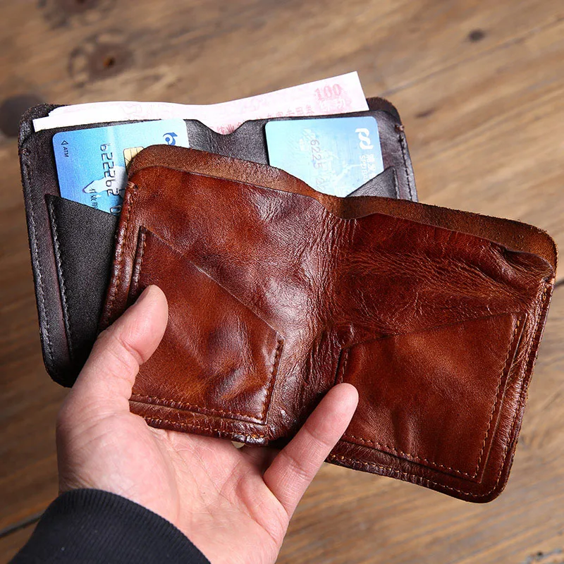 AETOO Handmade Small Wallet Men's Leather Short Niche Design Japanese  Vertical Wallet Tide Brand Leather Wallet - AliExpress