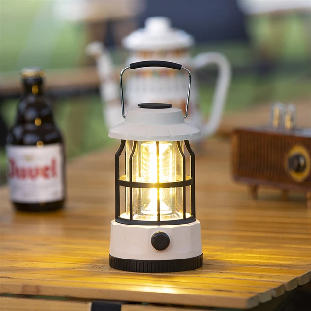 Retro Camping Lantern, Rechargeable Led Vintage Camp Lamp