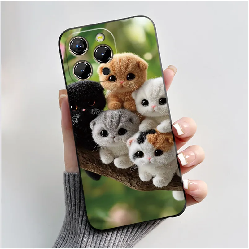 Chrysanthemum Forest Pattern Anti-Scratch Black Soft Phone Case