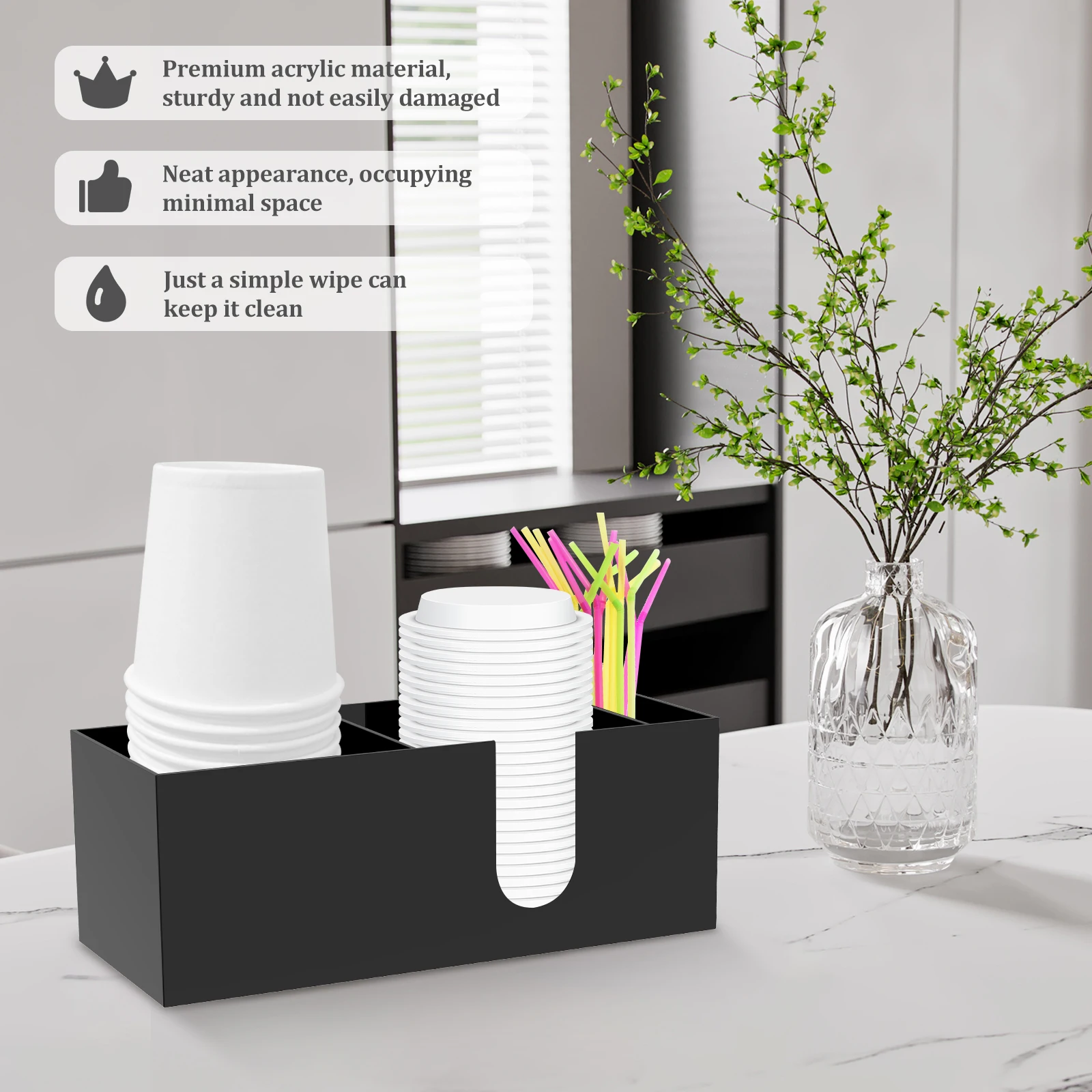 Acrylic Desktop Coffee Cup Storage Holder Organizer