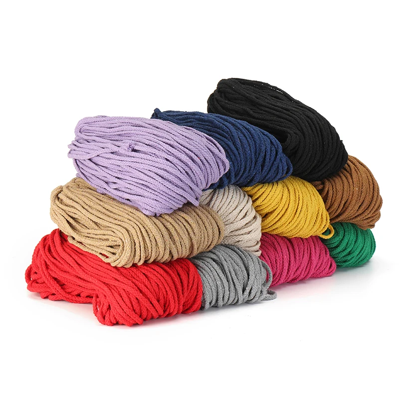 11 Color 100M 5mm 109 Yards Cotton Twisted Rope Macrame Cord