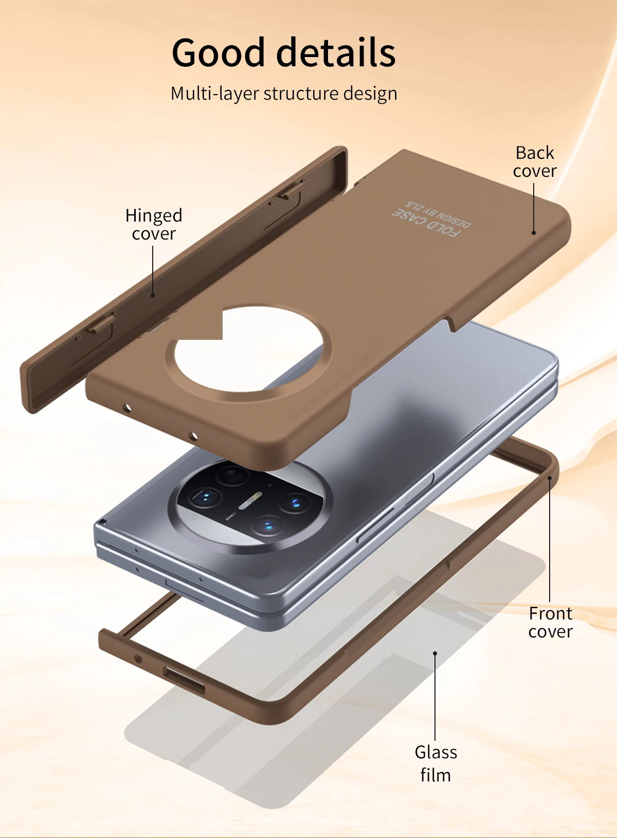 For Huawei Mate X3 Case Matte With Tempered Film Skin-Friendly Magnetic Folding All-inclusive Hinge Protection Hard Back Cover