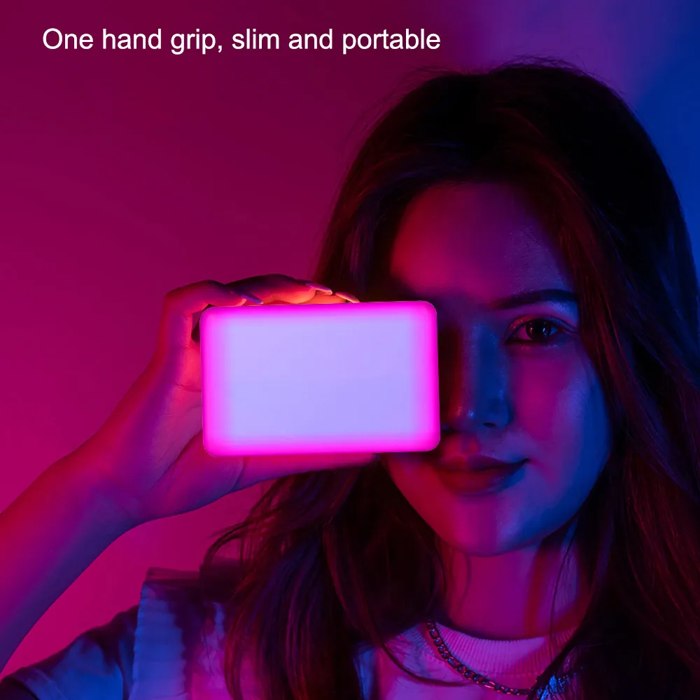 LED Photography Light Camera Light Phone Clip 6 Kind Of Color Card Soft Light Cover Rechargeable 2500K-9000K Bi-Color Panel