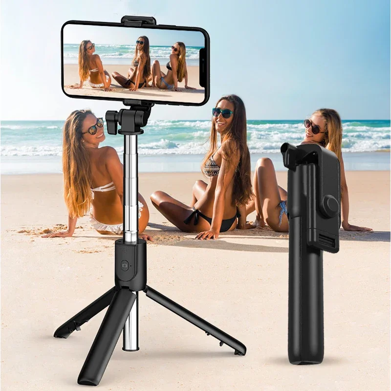 휴대용 360도 플렉시블 스포츠 카메라 미니 셀카봉 삼각대 무선 리모컨 포함 모바일 폰 모노포드 스탠드