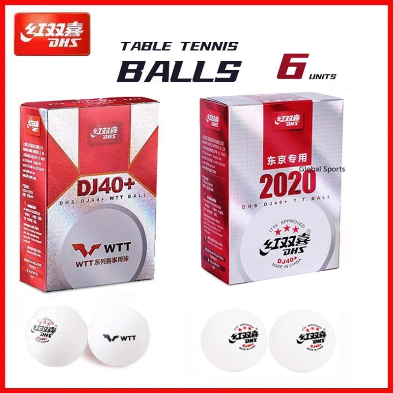 Original DHS DJ40+ Ping Pong Balls 6/12 Balls 3 Stars Professional Table Tennis DHS WTT Ball ABS New Material