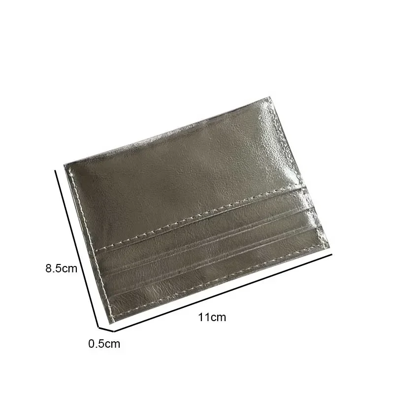 New Silver Genuine Leather Ultra-thin Card Holder Large Capacity Multi-card Slot Bank Credit ID Bag Mini Cute Wallet for Women