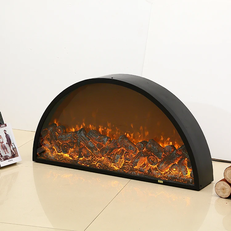 

Indoor 600 Mm Diameter Semicircle Insert Electronic Led Fireplace 19 Inch Decorative Fireplace Electric Without Bezel
