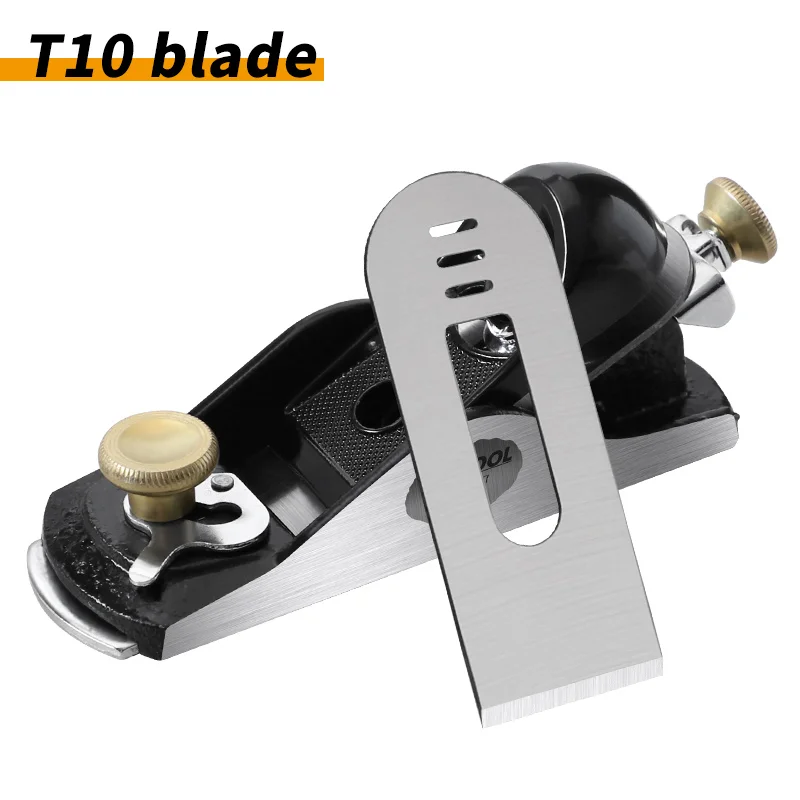 Wood Trimming Tool Hand Planer 6.38" Adjustable Block Plane with 1-5/8 inch Wide T10 Blade Flat Bottom Trimming Planer For Woodworking Trimming