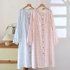 Pure Cotton Nightgown For Breastfeeding Pregnancy Dresses Spring New Feeding Nightie Nursing Gown Maternity Clothes 1