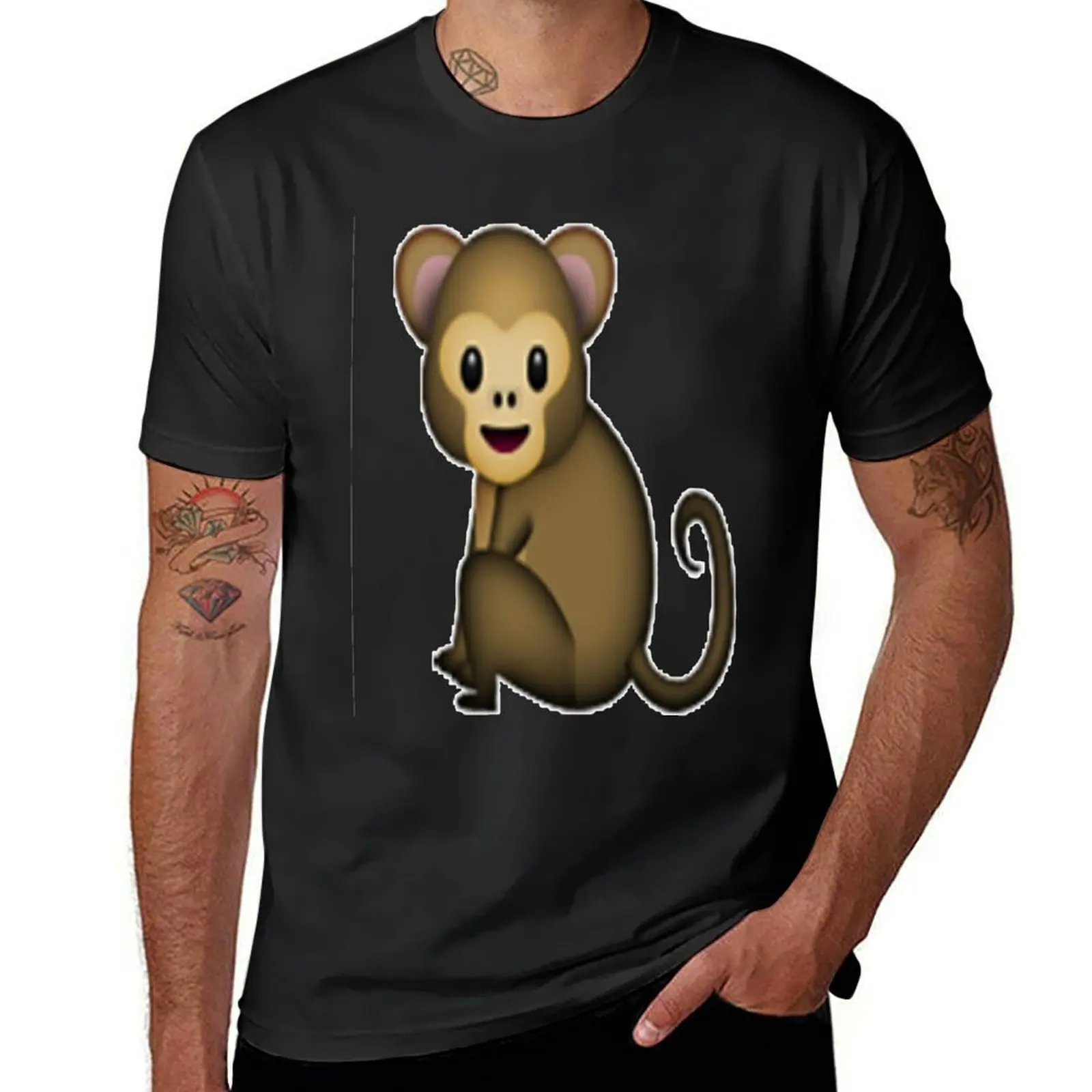 

MONKEY EMOJ !!!!! T-Shirt Short sleeve tee funnys blacks heavyweights men t shirt
