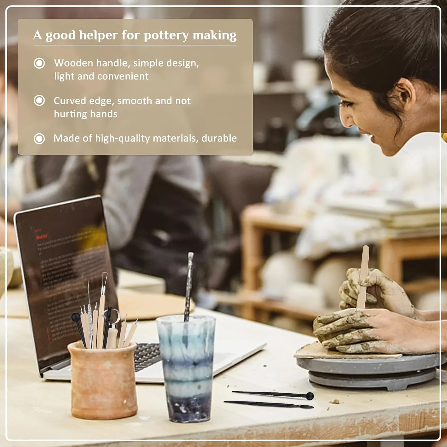 8/17pcs Pottery Sculpting Tools Set Ceramic Detail texture Shaping Blade Clay Modeling Stainless Steel Kit Carving Hole Punch pottery sculpting tools clay sculpting tools pottery tools clay craft tool
