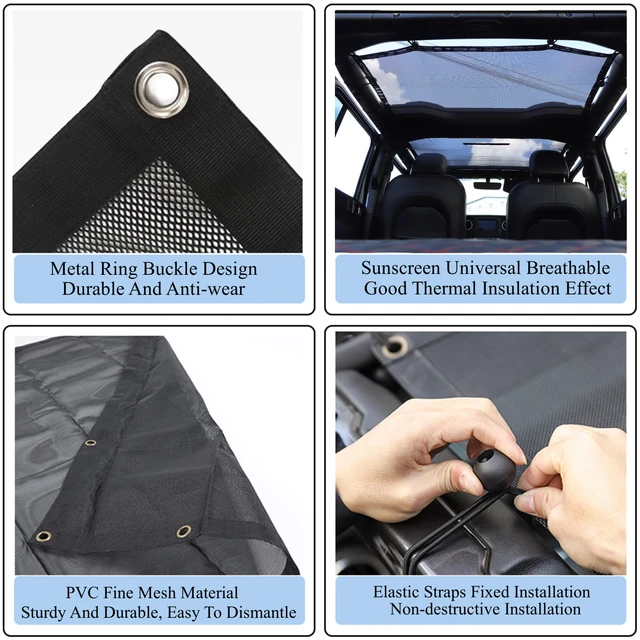 Car Roof Mesh Top Sunshade Cover for Jeep Wrangler JL