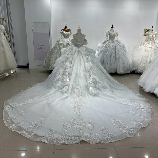 Jancember Exquisite Wedding Dress Halter Appliques Sequins Bridal Gowns Custom Made Ball Gown Women Dresses vestido de novia XS56 2