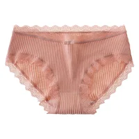 4 pièces culottes de bikini à bordure ondulée en dentelle, culottes intimes élastiques confortables et respirantes, lingerie et sous-vêtements pour femmes 6