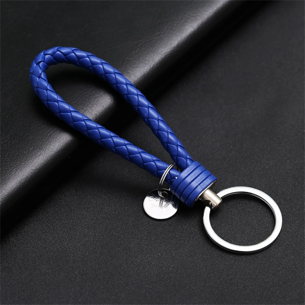 Braided PU Leather Wristlet Keychain Strap - Stylish Accessory