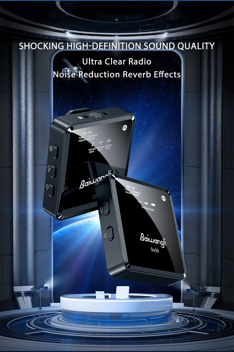 Baiwangli SX39 Dual Wireless Microphone description image 2