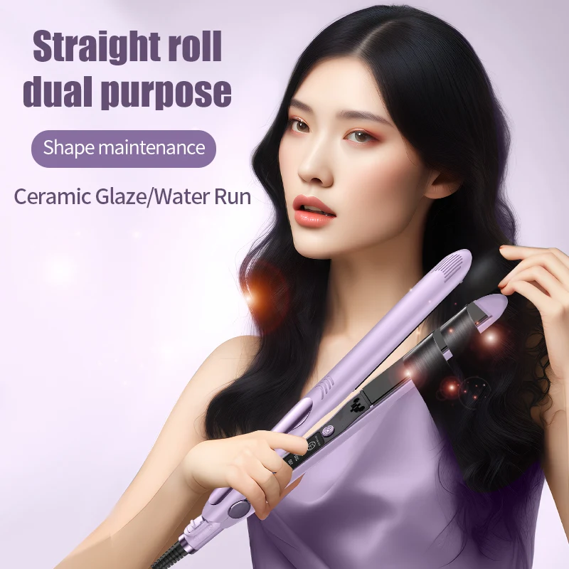 2 In 1 Flat Iron Hair Straighteners Adjustable Temperature 26MM Curling Iron Electric Striaghtener Woman With Digital Display